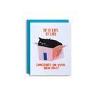 Pier Six Press - It Fits, It Sits  - Risograph New Home Cat card 