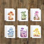 Cryptic Paper Co. - Set Of 6 Fantasy Forest Mushroom Watercolor Note Cards