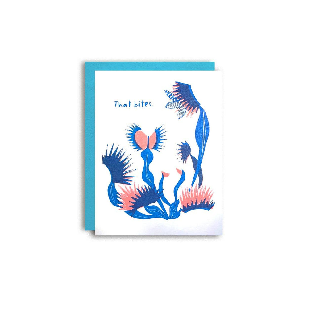 Pier Six Press - Fly Trap Bites - Fun Risograph Card