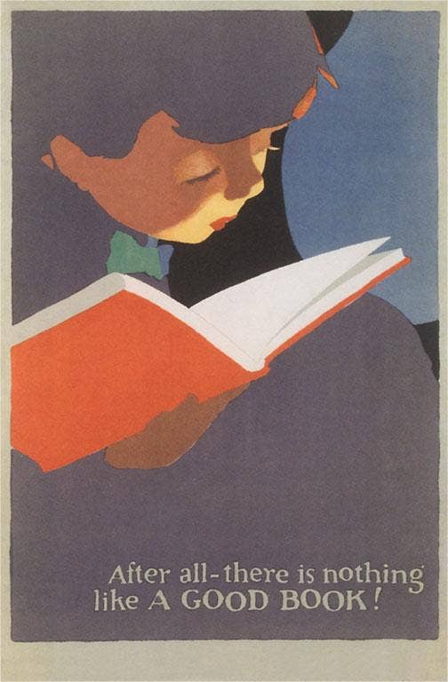 Found Image Press - Postcard LT-334 Nothing Like a Good Book