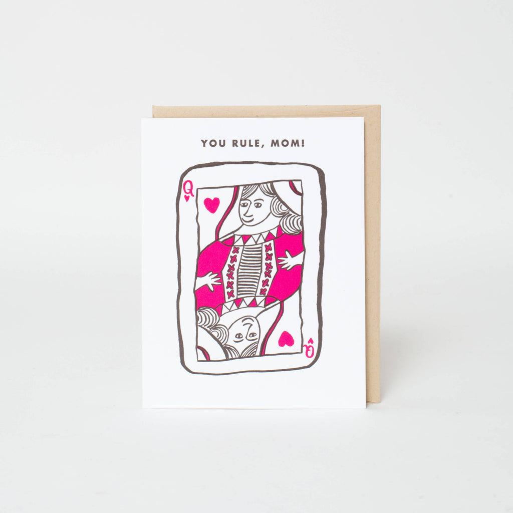 Egg Press Manufacturing - You Rule Mom Punny Letterpress Greeting Card