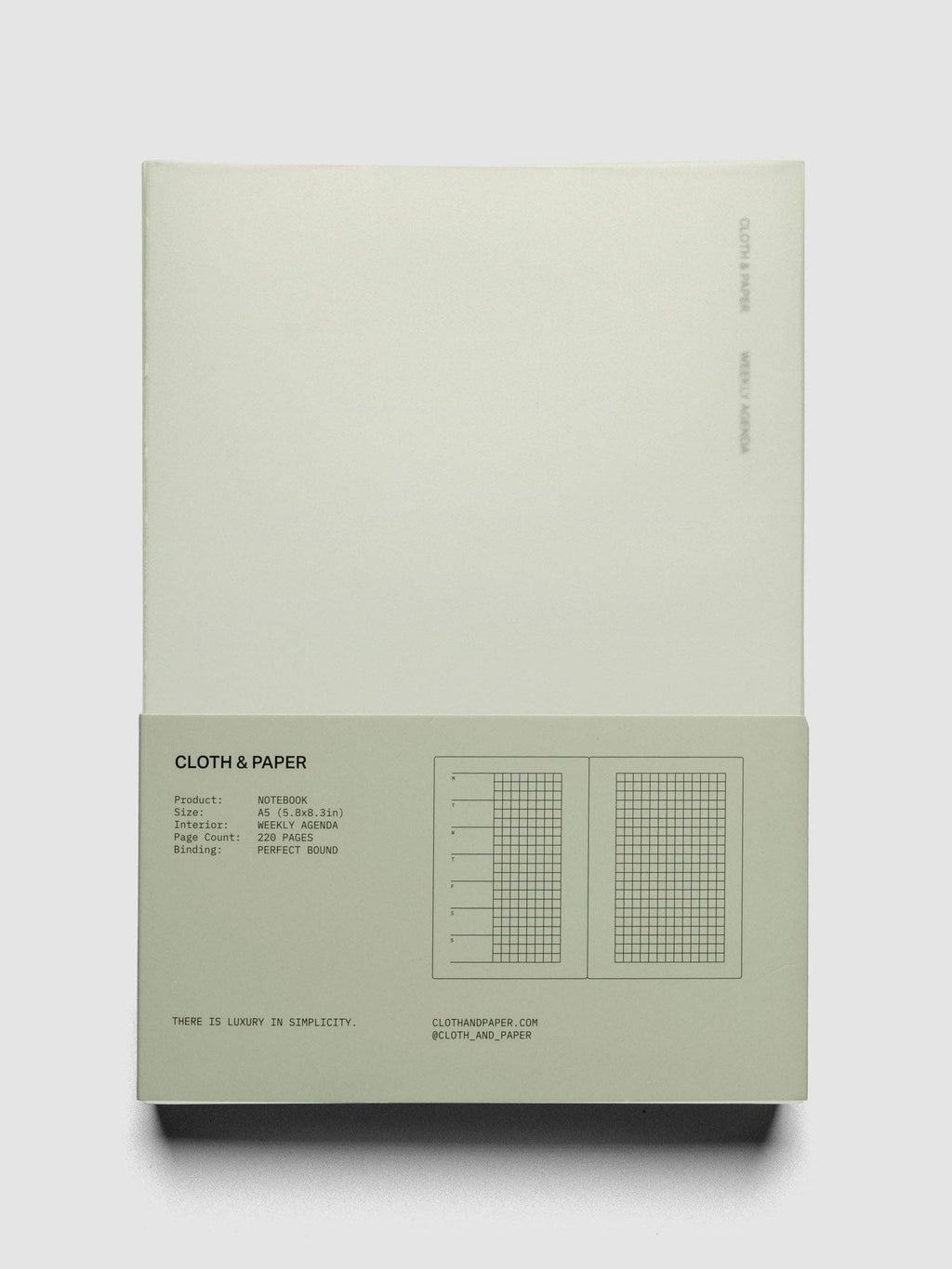 Cloth & Paper - Perfect Bound Notebook | A5: Lined | Ash