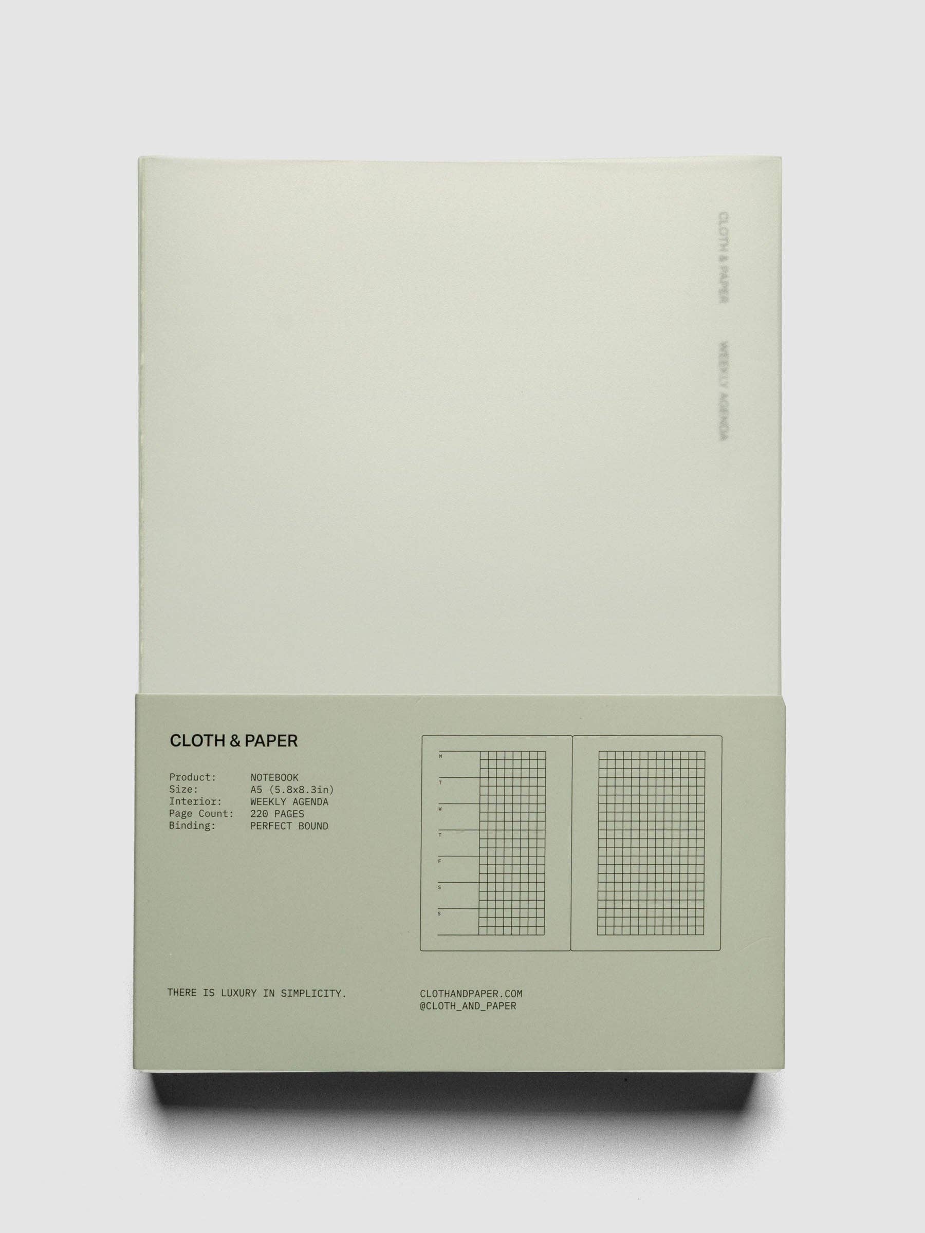 Cloth & Paper - Perfect Bound Notebook | A5: Lined | Ash