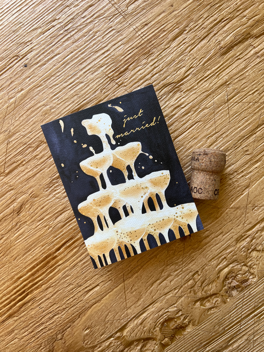 Abigail Jayne Design - Wedding Bubbles Champagne Tower Card | Wedding Card