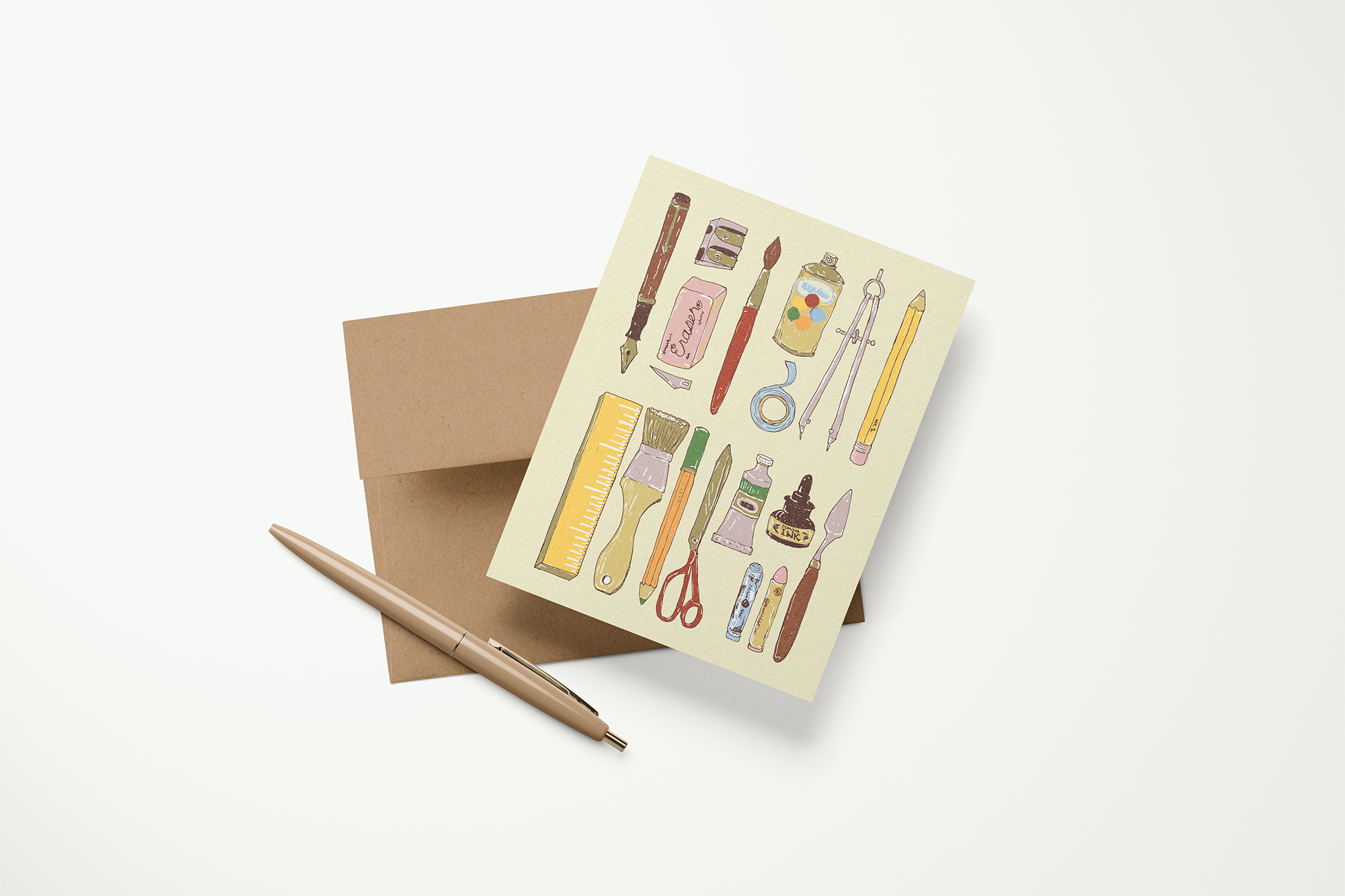 re:mused studio - Art School Supplies A2 Greeting Card