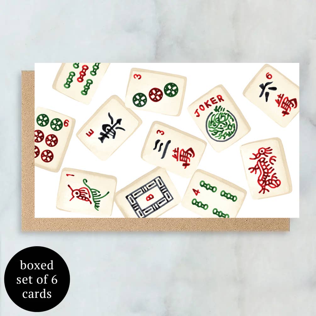 Abigail Jayne Design - Mahjong Mini Cards- Boxed Set of 6 | Blank Everyday