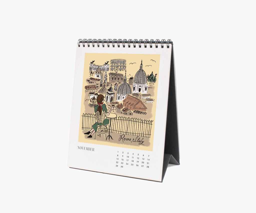 Rifle Paper Co. - 2026 Travel Sketchbook Desk Calendar