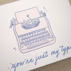 Kindred Letterpress - Just My Type Love Card | Letterpress Love Card