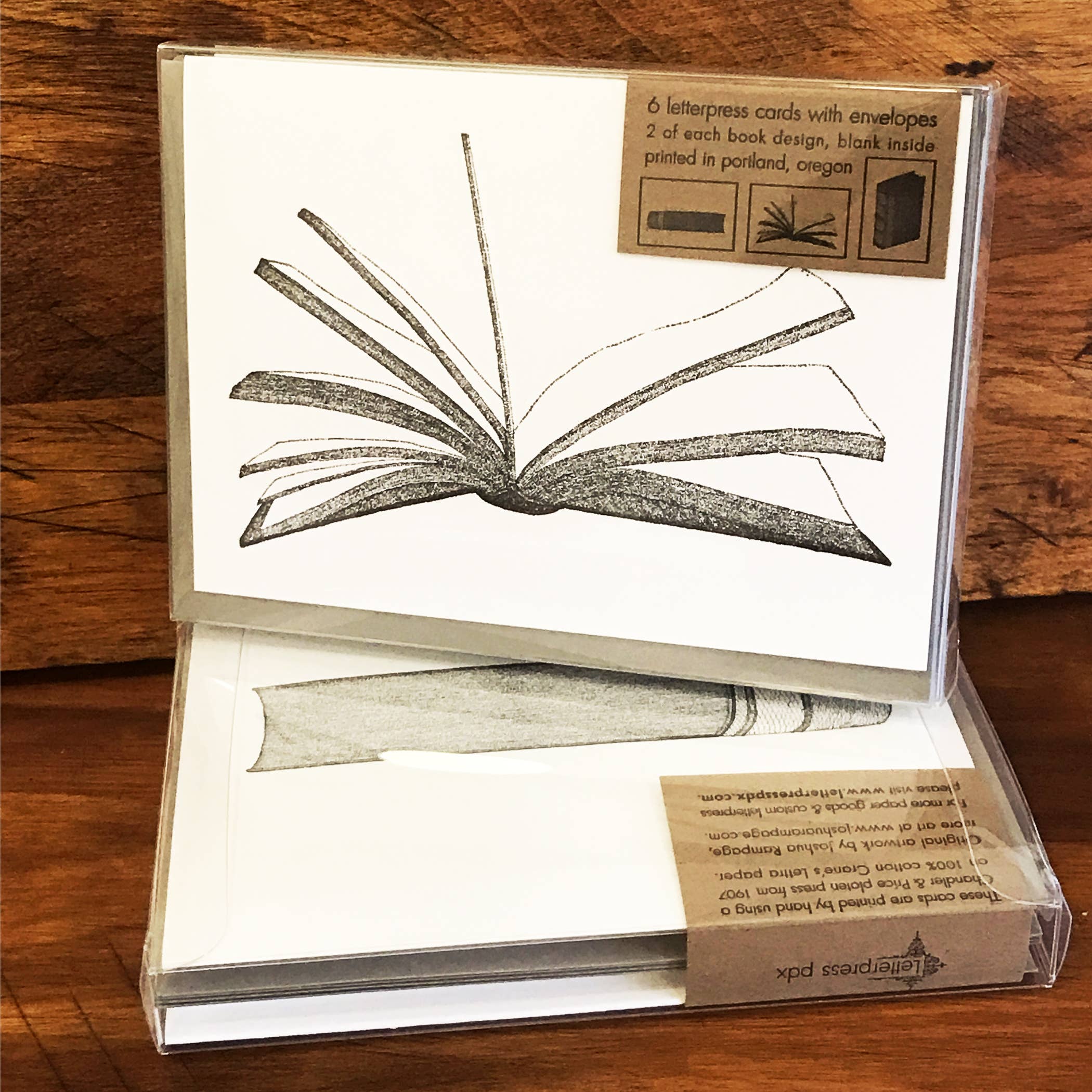 Letterpress PDX - Book illustrations Card - Box of 6