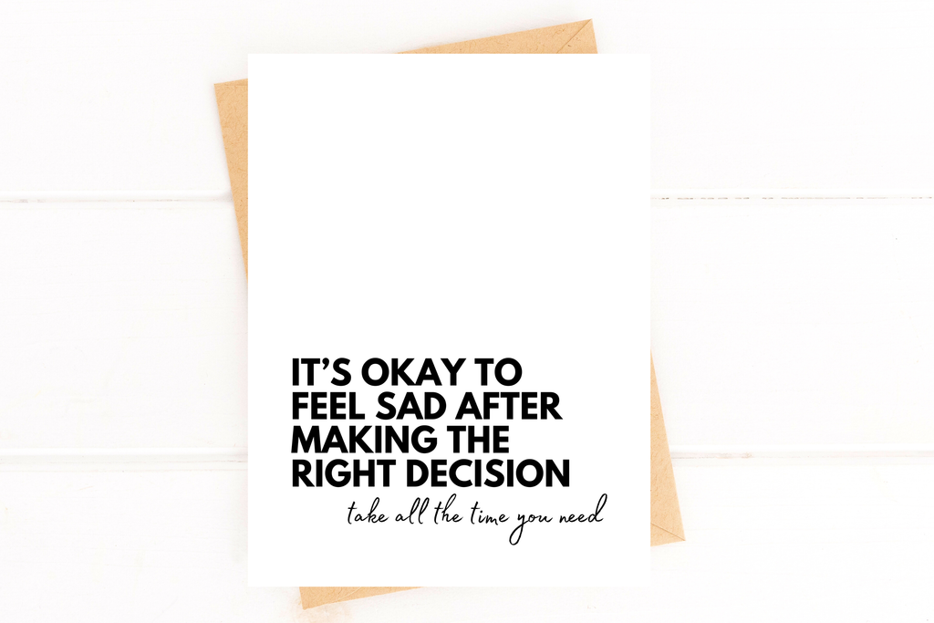 Five Dot Post - It's Okay to Feel Sad Divorce Card
