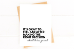 Five Dot Post - It's Okay to Feel Sad Divorce Card