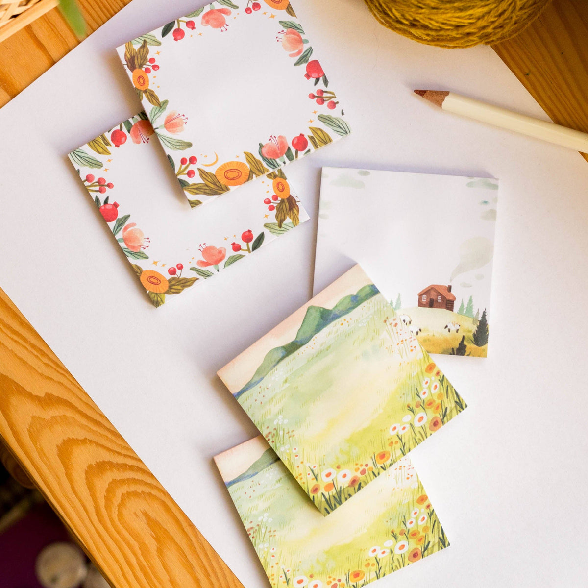 Wild Pencil Studio - Sticky notes — Cheery flowers