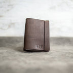 Ox & Pine - Refillable Leather Pocket Journal with Elastic Closure: Black / Lined Paper