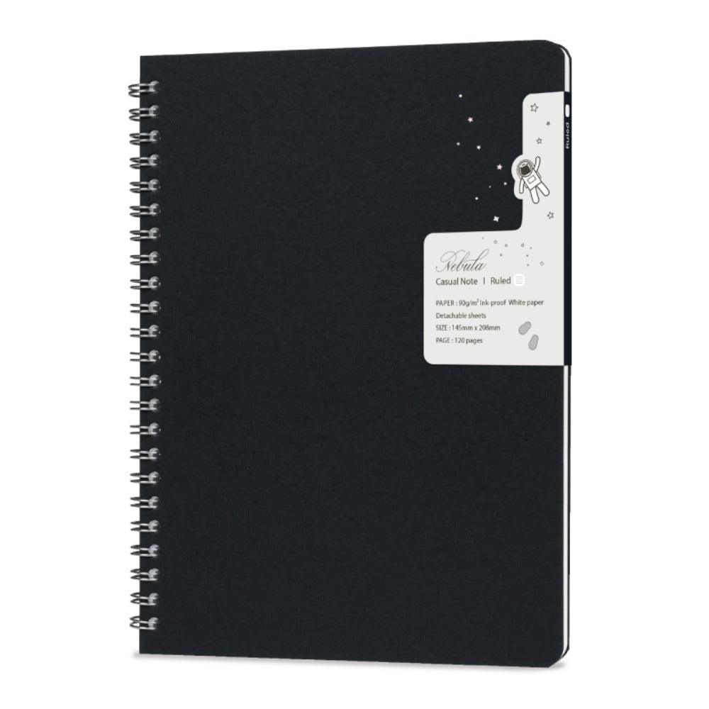 Colorverse Nebula Casual Notebook - Ruled - Black