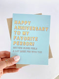 Five Dot Post - Happy Anniversary to My Favorite Person Anniversary Card