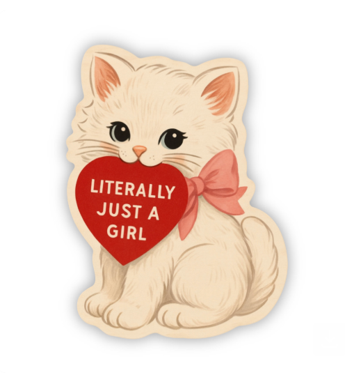 inviting affairs paperie - Literally Just a Girl Kitty Sticker