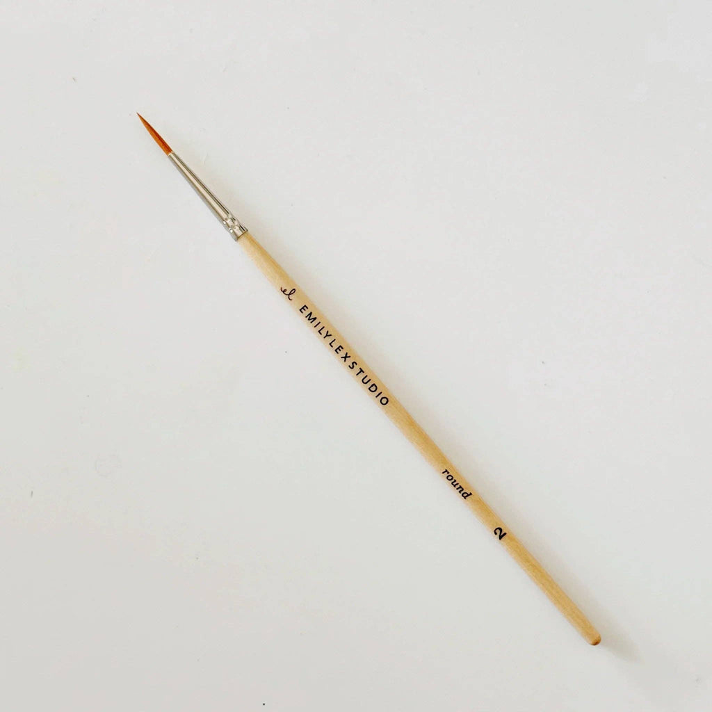 emily lex studio - Watercolor paintbrush set of five wood brushes