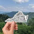 Shop Like You Live Here - Virginia Sticker 6 inch | Virginia State Map Vinyl Sticker