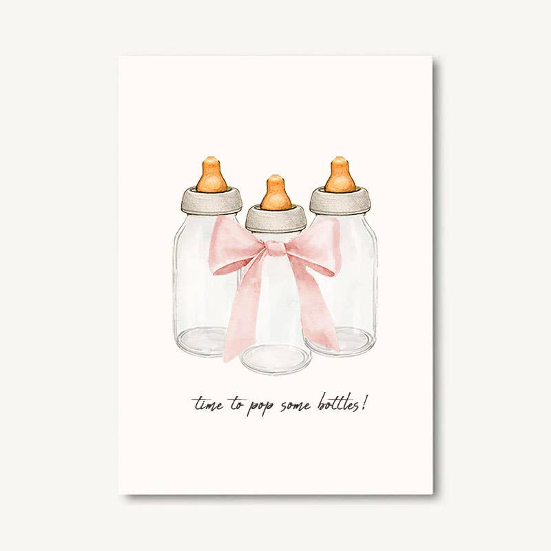 Beyoutifully Made™ - Pink Pop Some Bottles Greeting Card
