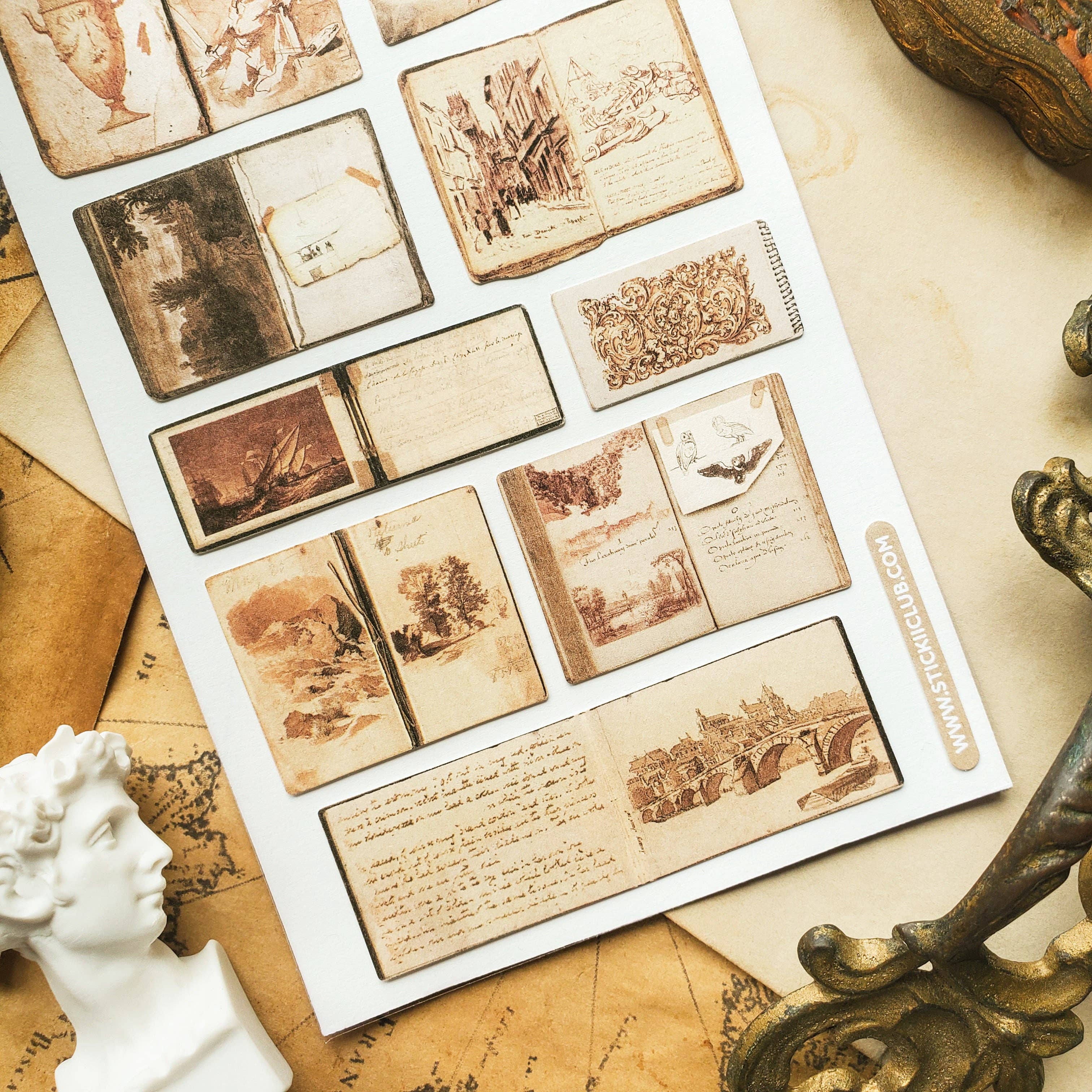 STICKII - Sepia Sketchbooks Sticker Sheet
