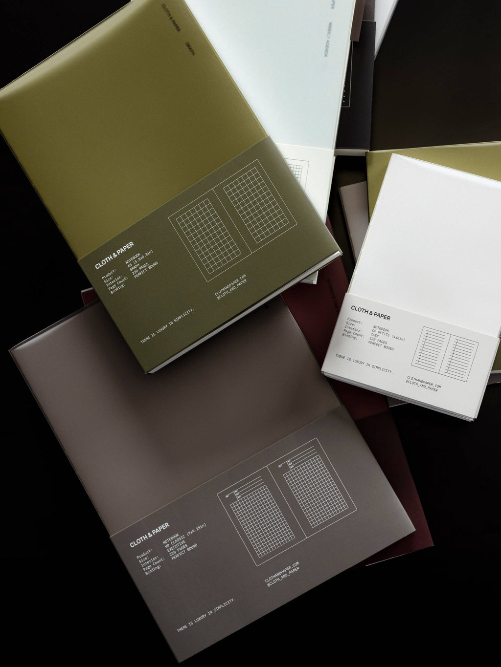 Cloth & Paper - Perfect Bound Notebook | A5: Lined | Ash