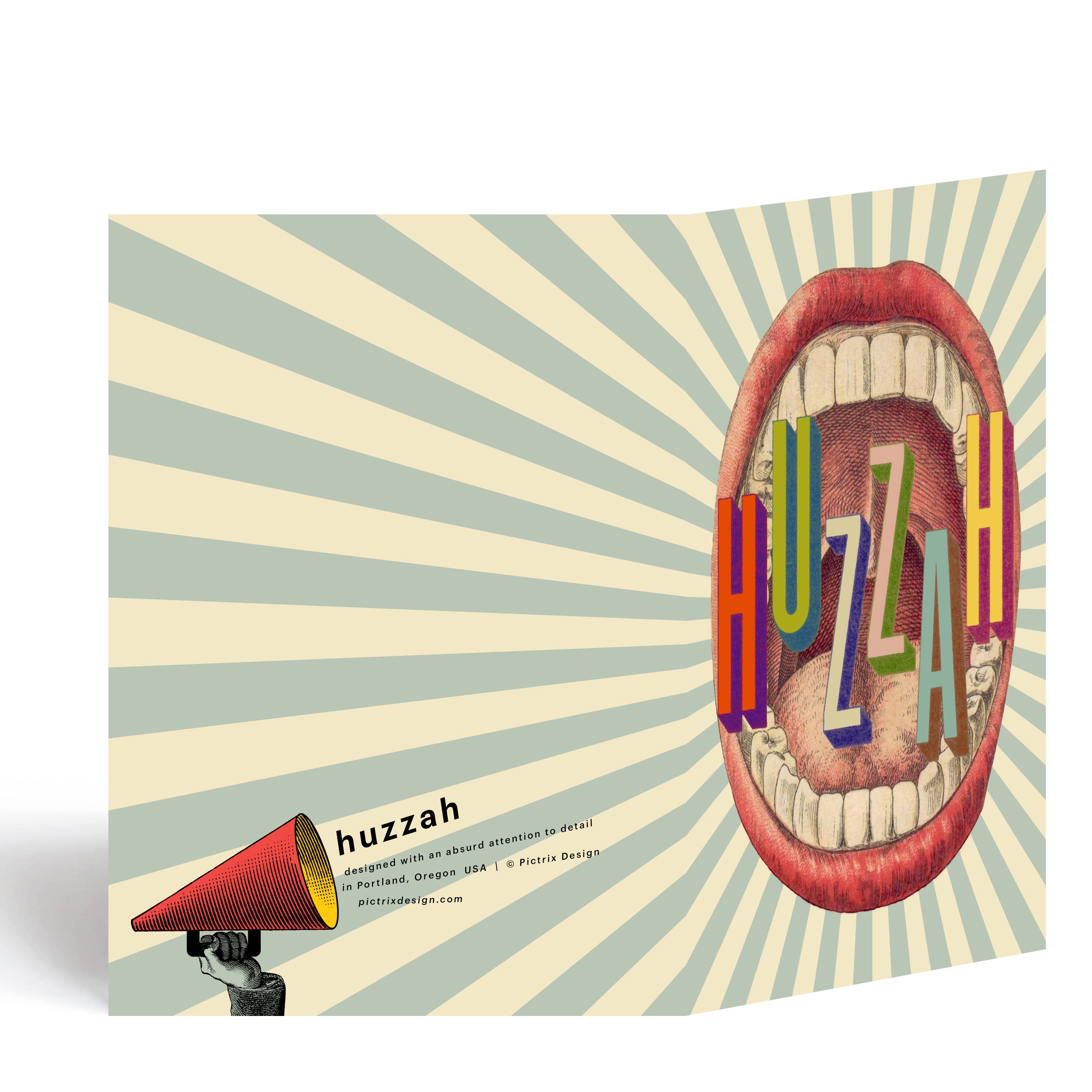 Pictrix Design - "HUZZAH" A6 greeting card