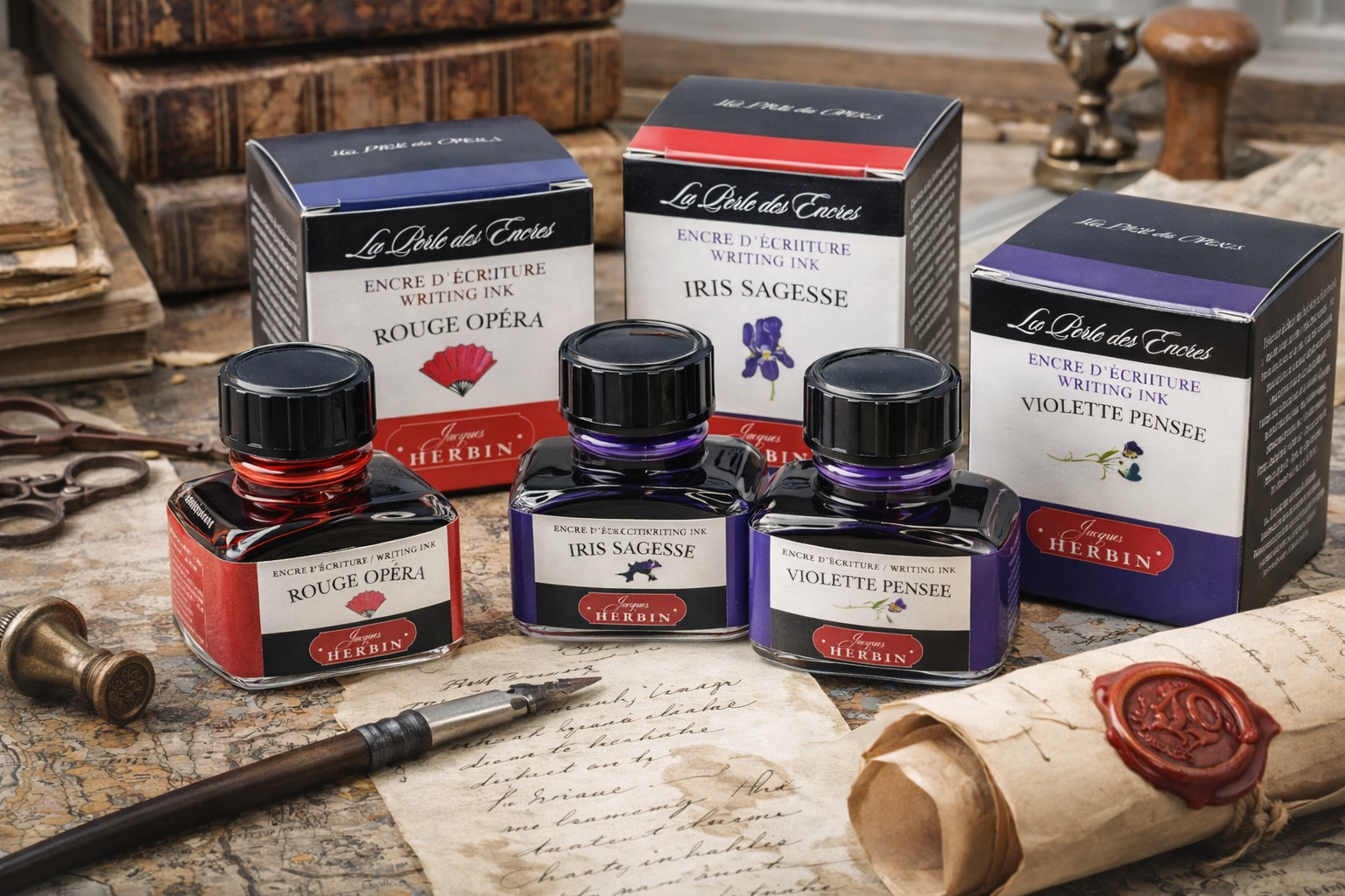 Herbin Fountain Pen Ink 30ml Bottle, Cacao du Bresil (Brazilian Cocoa)