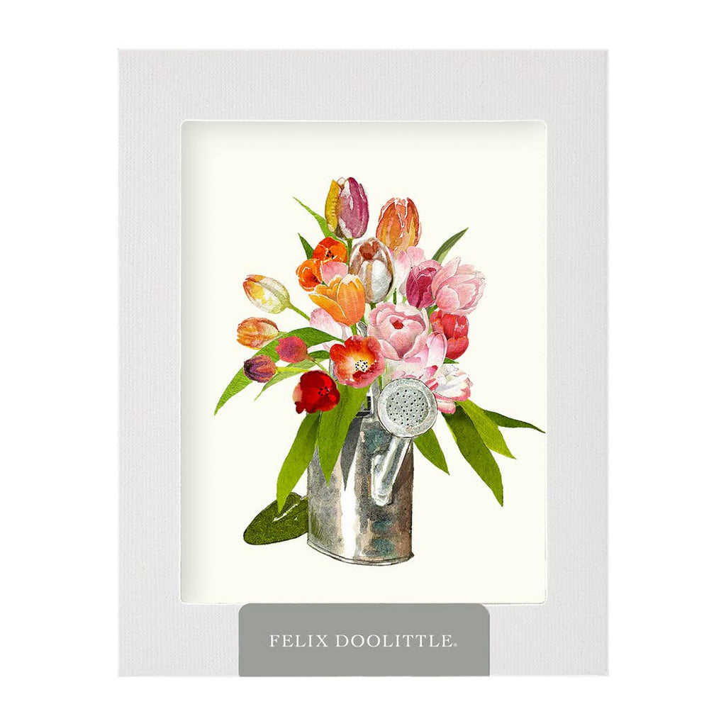 Felix Doolittle - The Watering Can - Flower Garden Greeting Card