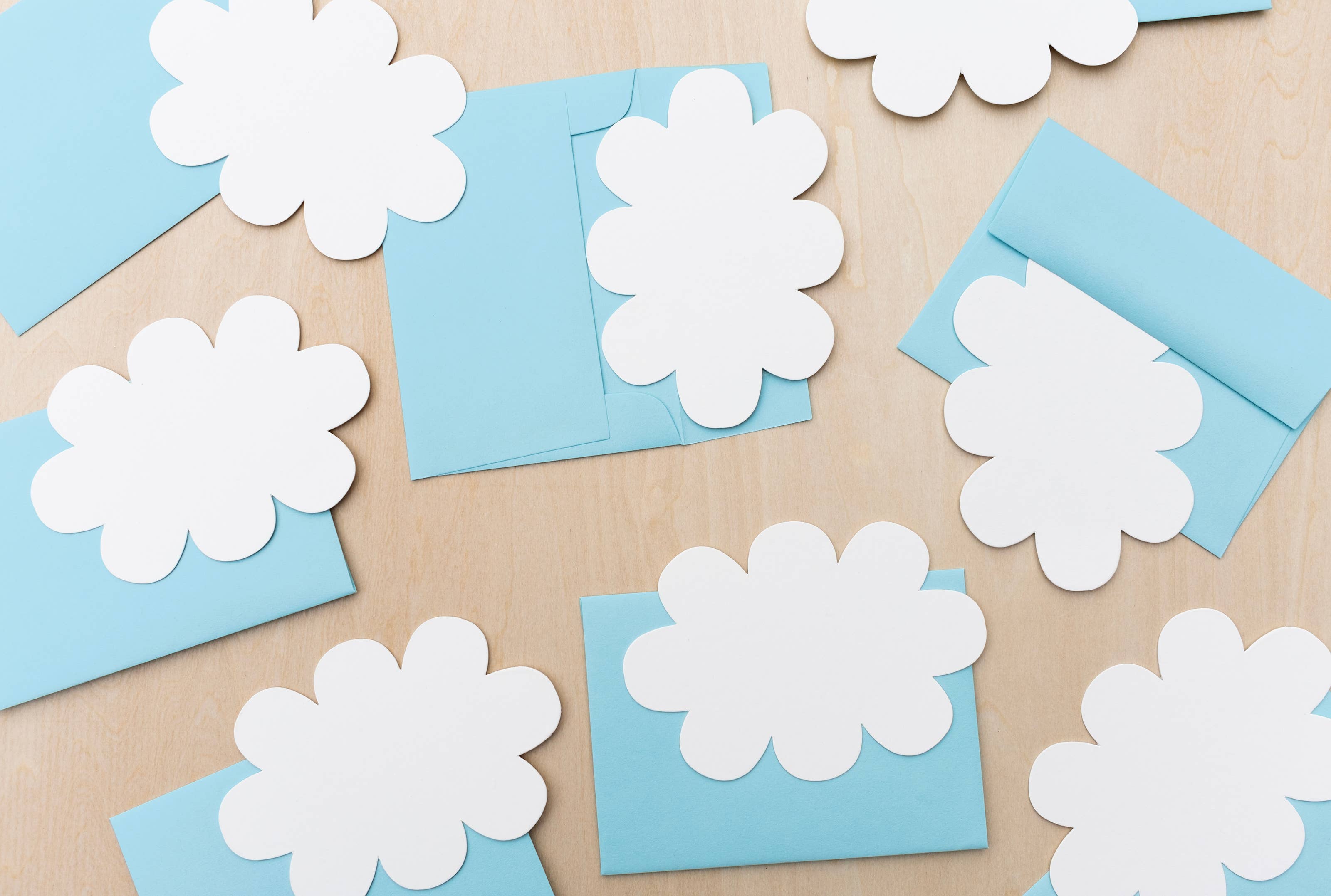 Worthwhile Paper - Shape Notes - Cloud - Set of 8 Die Cut Note Cards