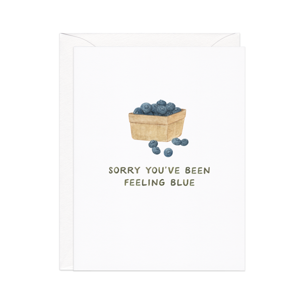 Amy Zhang - Feeling Blue — Food Pun Mental Health Support Card