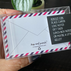 Kiss and Punch - Airmail Variation Minis™ Flat Notecard Set of 60 