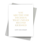 Fine Moments - Never Second Guessed – Foil-Pressed Anniversary Card