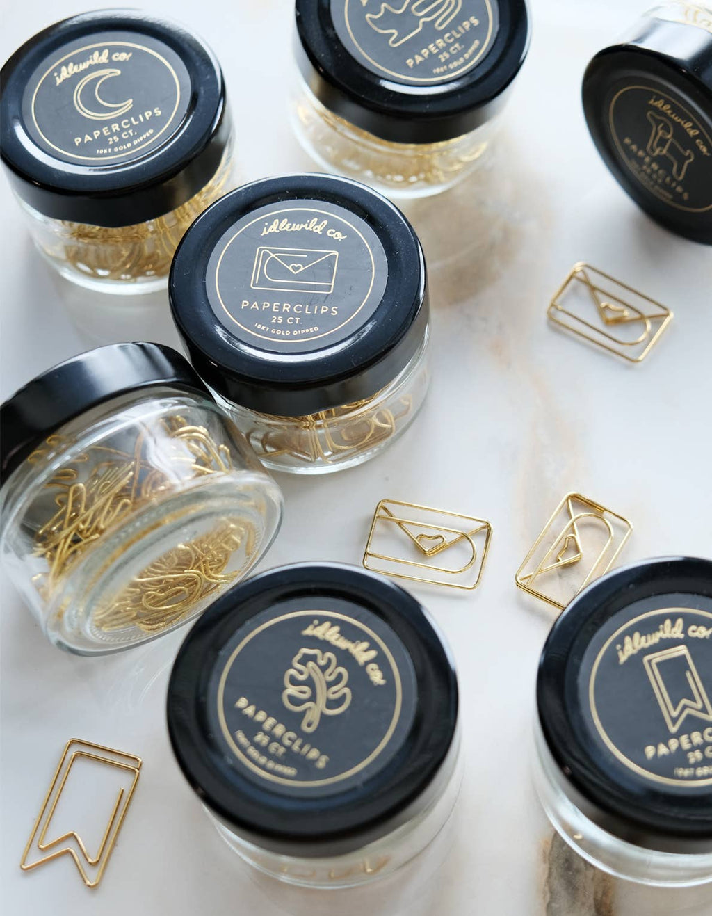 Idlewild Co. - Gold Plated Paper Clips (Jar of 25) | Love Letter