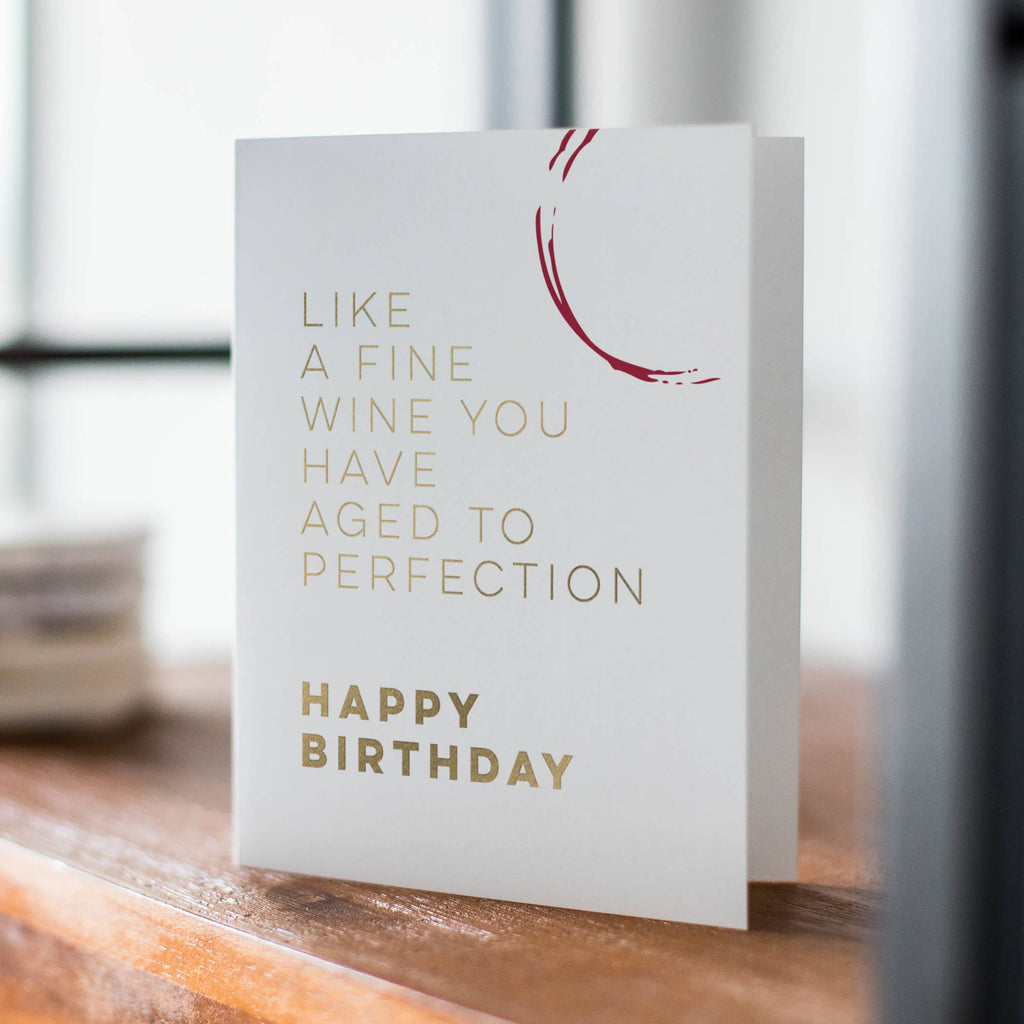 Fine Moments - Wine Aged to Perfection – Modern Birthday Card