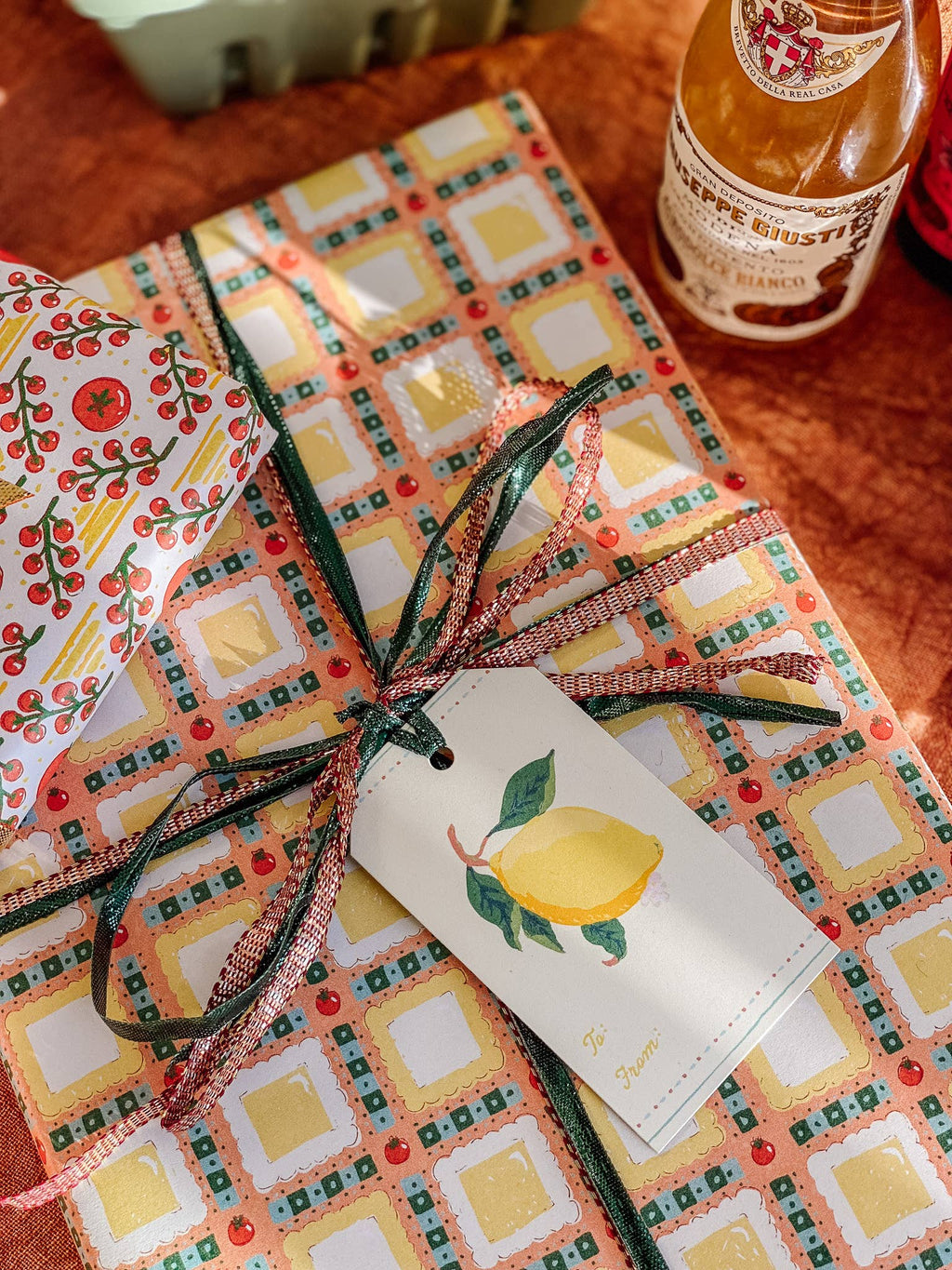re:mused studio - Tomato Ravioli Gift Wrap Sheet - Double Sided