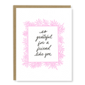 Kindred Letterpress - Pink Friendship Card | Letterpress Friendship Card