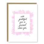 Kindred Letterpress - Pink Friendship Card | Letterpress Friendship Card