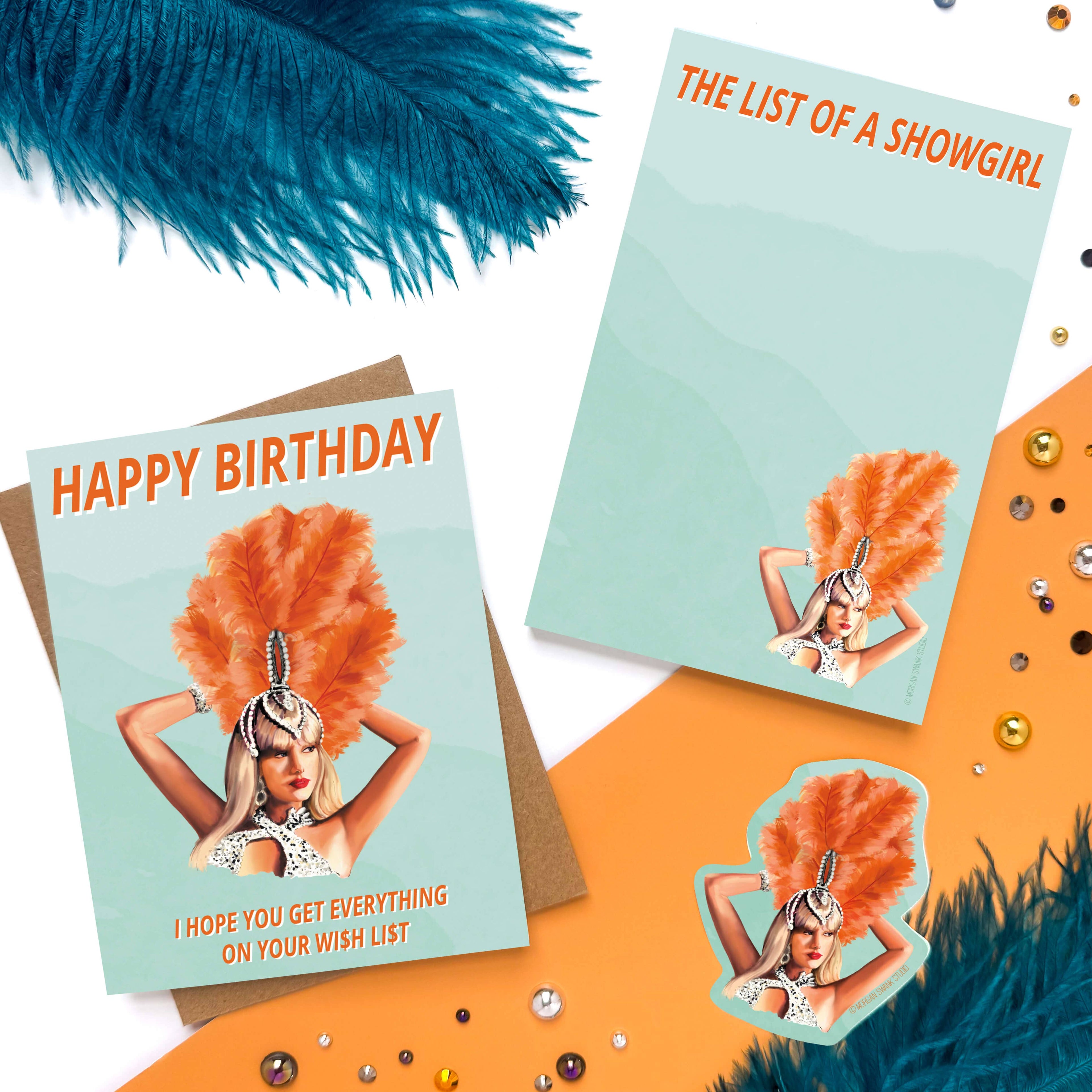 Morgan Swank Studio - Taylor Showgirl | Pop Culture Birthday Card