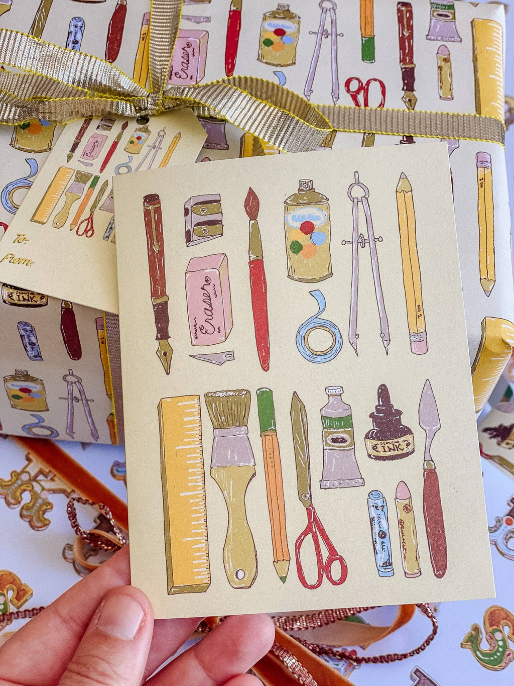 re:mused studio - Art School Supplies A2 Greeting Card