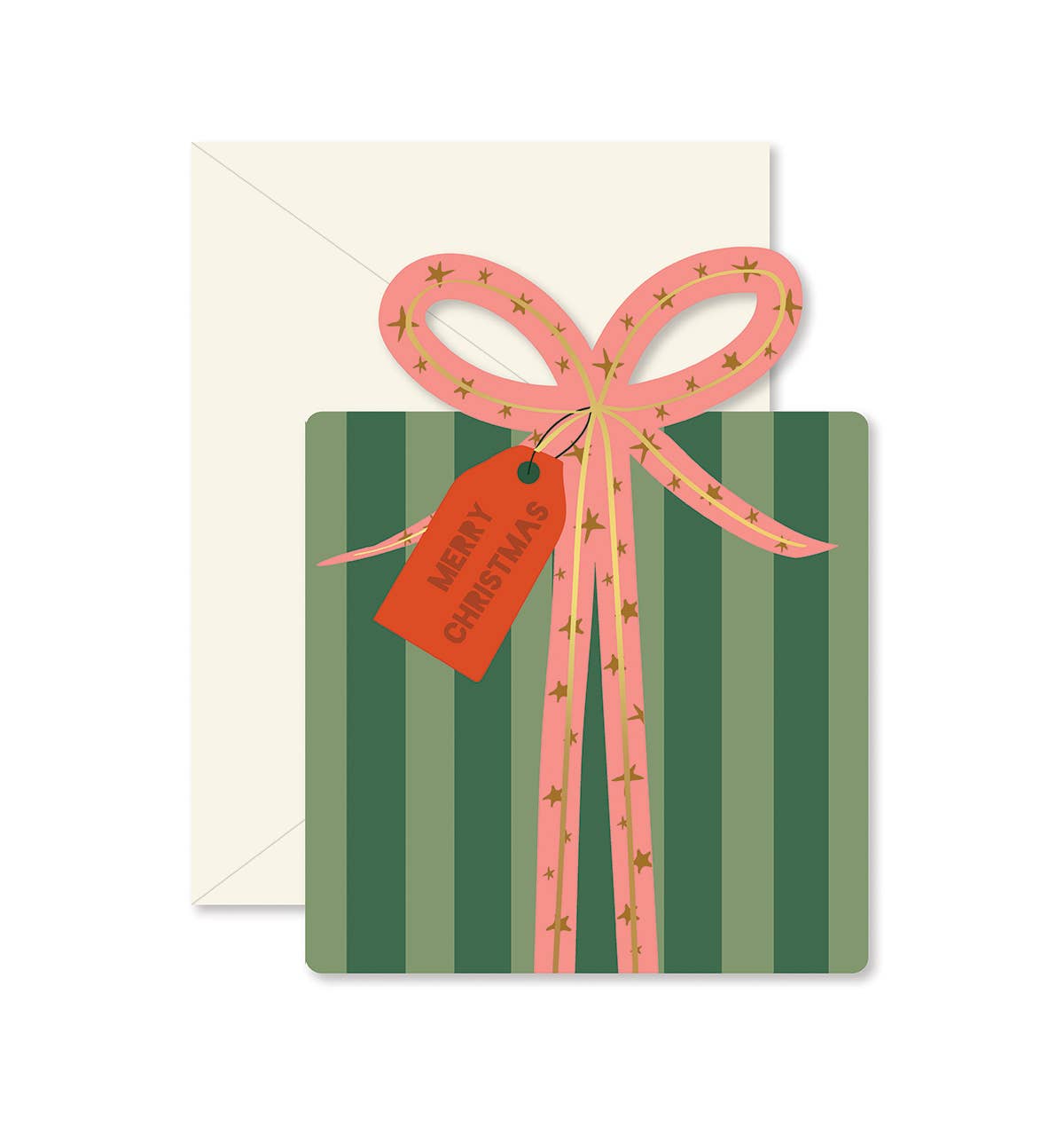 Ginger P. Designs - Christmas Gift die-cut folded Greeting Card