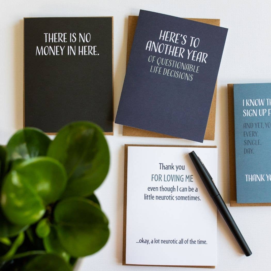 Modern Wit - Birthday Card • Here's to Another Year of Questionable Decisions