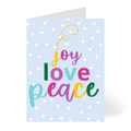 CheerNotes - Joy, Love, Peace | Black Christmas Holiday Greeting Card