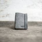 Ox & Pine - Refillable Leather Pocket Journal with Elastic Closure: Black / Lined Paper