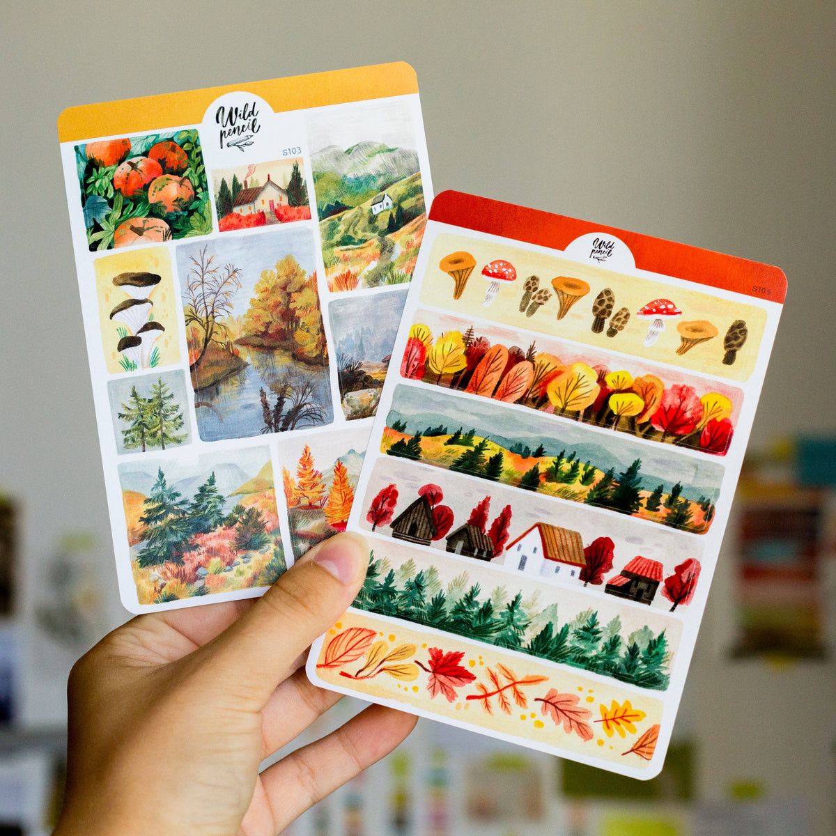 Wild Pencil Studio - Sticker Sheet — Fall Landscapes