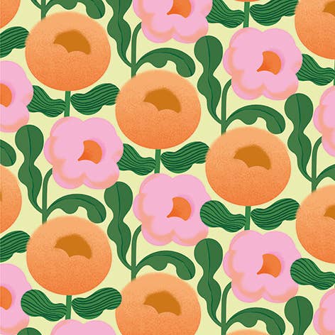 Noi Publishing - Pink and orange floral flat sheet wrap