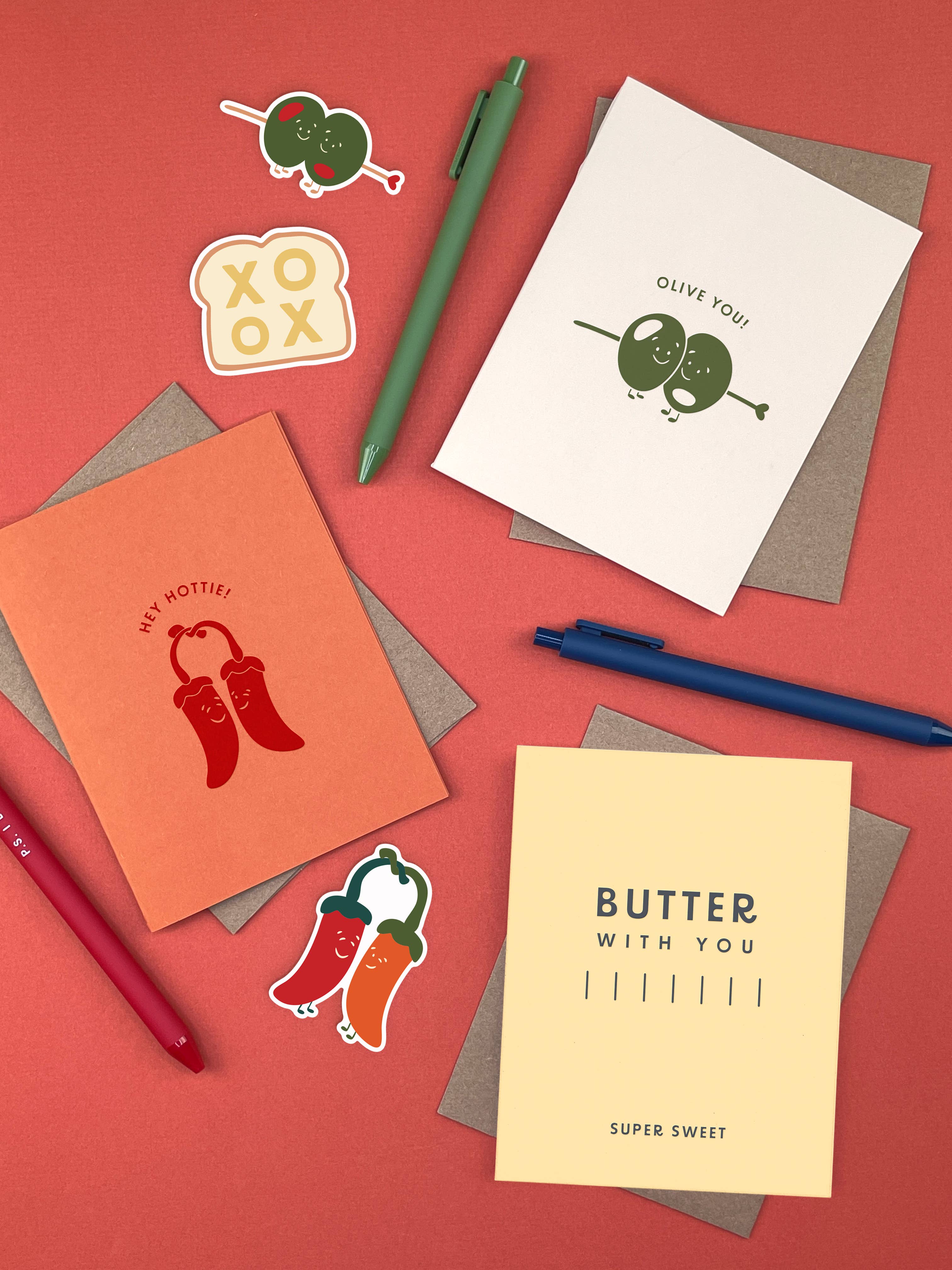 Ruff House Print Shop - Hey Hottie Pepper Love Greeting Card
