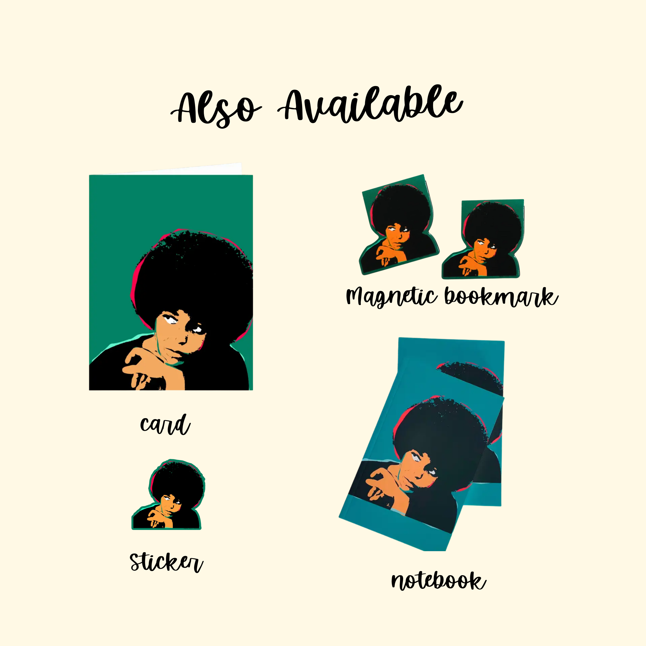 CheerNotes Greeting Cards & Stationery - Angela Davis Activist Sticker