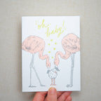 Kindred Letterpress - Flamingo Baby Card