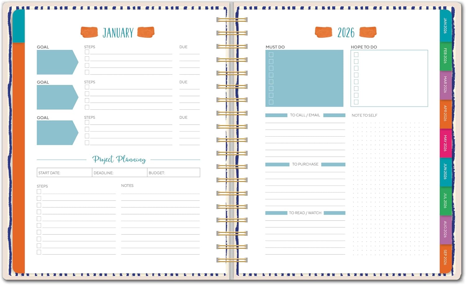‎High Note, 2026 Planner, Fresh & Colorful, 17-Month Weekly & Monthly Hardcover Planner