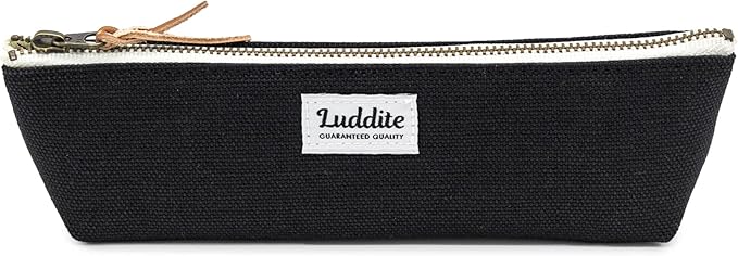 Luddite, Canvas Pen Case, Black